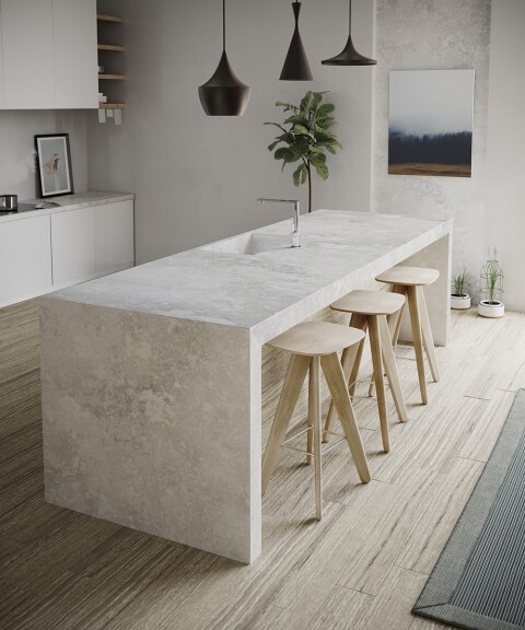 Kitchen table with Silestone Silver Lake from Pacific Shore Stones