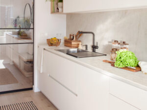 white cabinets with taj mahal quartzite